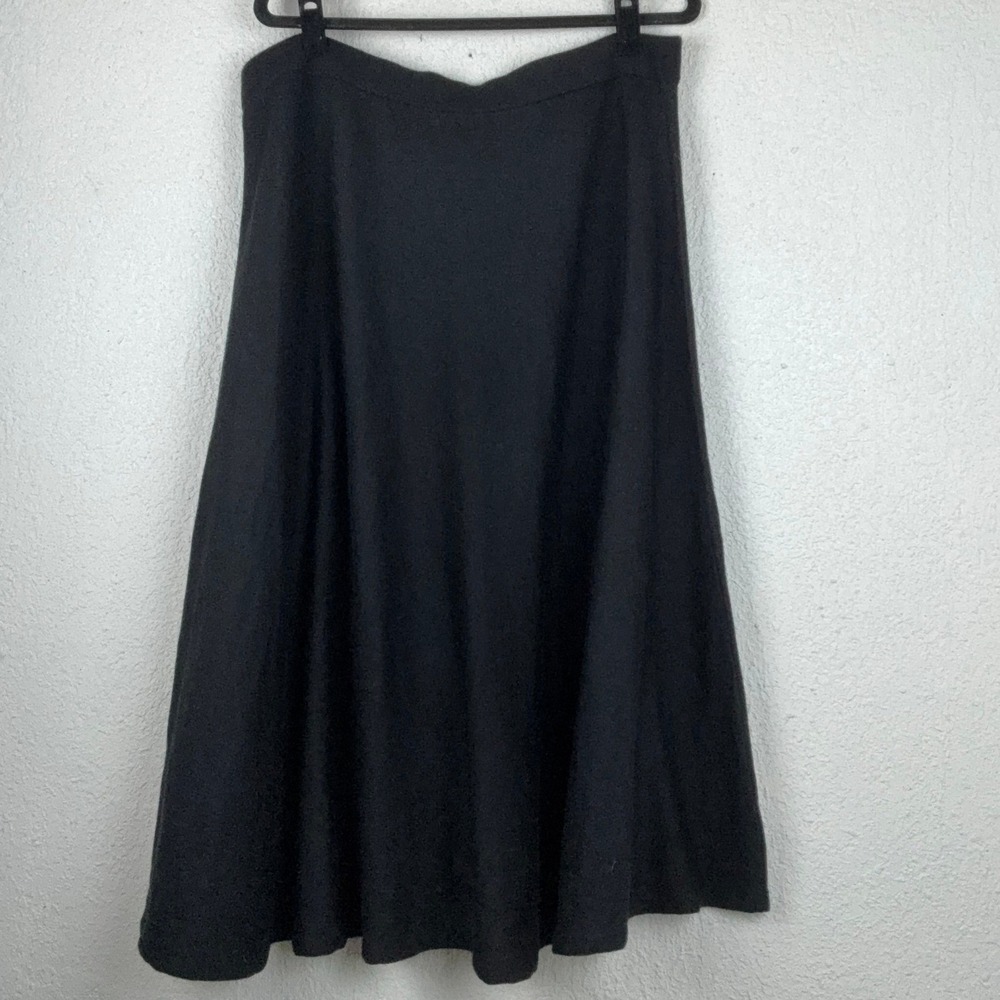 Talbots Black Wool Blend Knit A-Line Midi Skirt - XL - Classic Chic - Picture 5 of 9